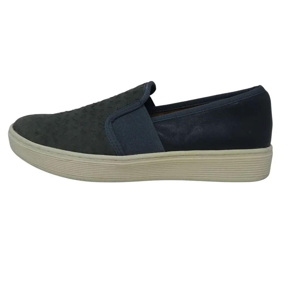 Sofft Blue‎ Leather Slip On Comfort Sneakers Loafers